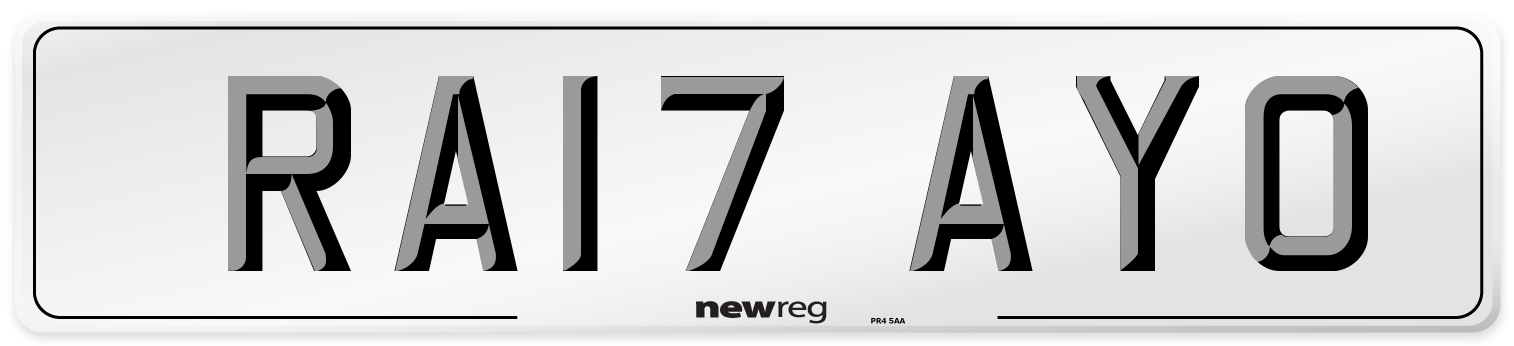 RA17 AYO Number Plate from New Reg